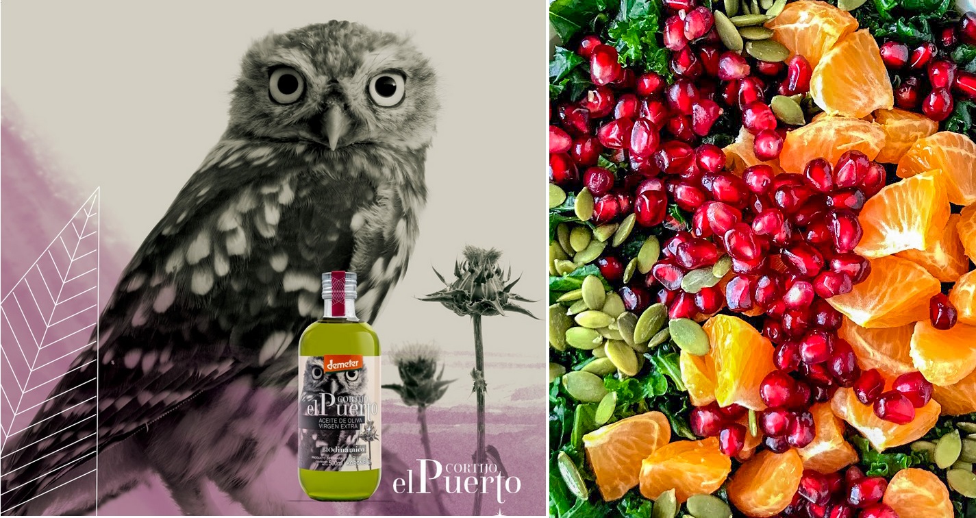 AOVE ecologico biodinamico Cortijo el Puerto Koroneiki Organic Farm citric cake organic meal