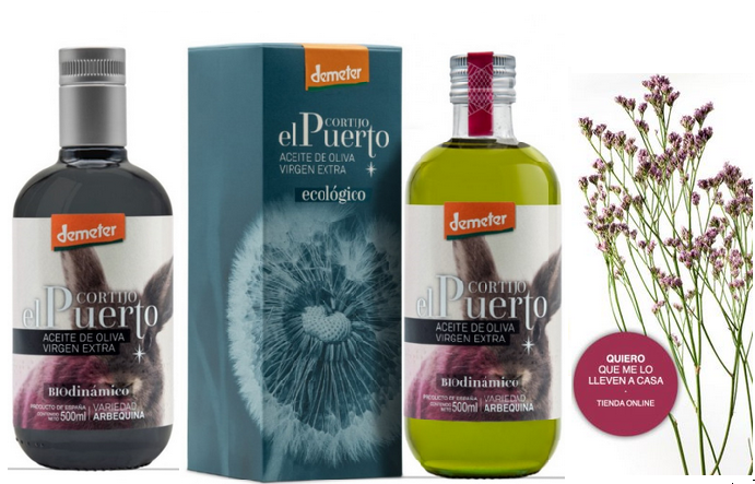 Arbequina AOVE ecológico biodinámico Cortijo el Puerto tienda on line comprar