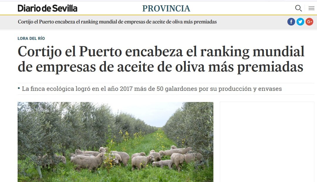 Cortijo el Puerto destacado en prensa por su posicionamiento como sociedad más premiada en el EVOO World Ranking