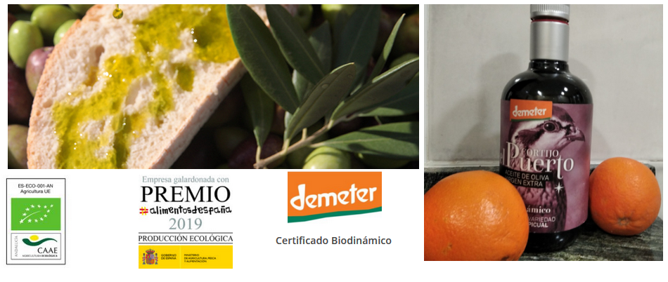 Biodynamisches Olivenöl extra vergine. comprar aove picual-aove-ecologico-biodinamico-alimentos ecologicos cortijo el puerto ingeoliva aove picual-aove-ecologico-biodinamico-perdiz ecosistema granja cortijo el puerto ingeoliva