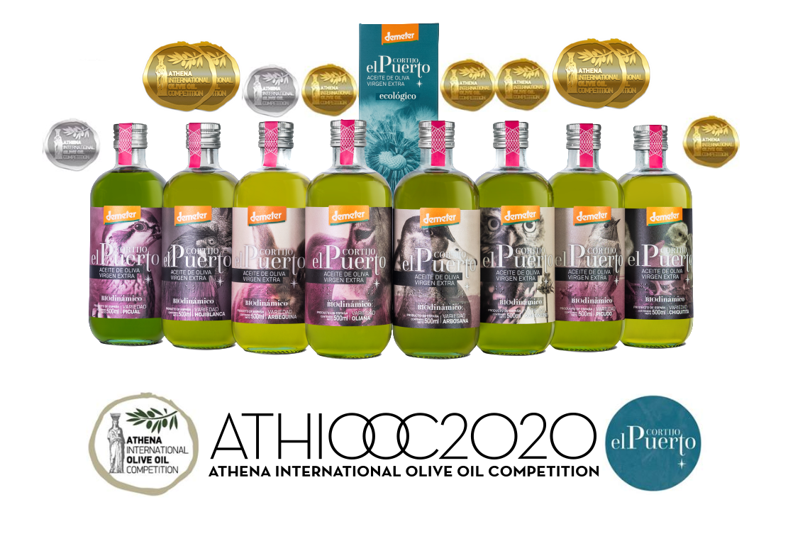 Organic biodynamic Cortijo el Puerto extra virgin olive oil ATHIOOC 2020_head